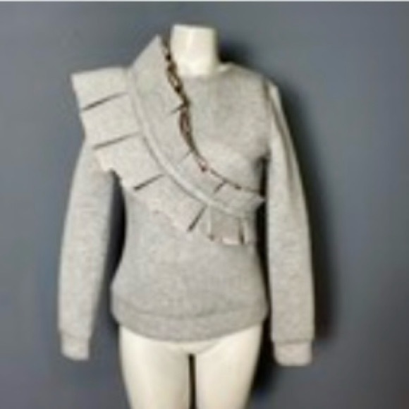 Lost Ink 3D Ruffle Scuba Sweatshirt - Picture 2 of 2